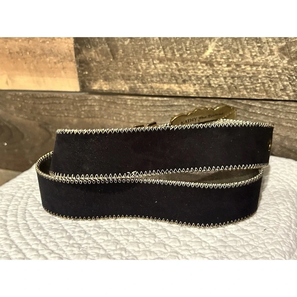 Kathy van zeeland black gold pearl belt Belt Size‎ Medium